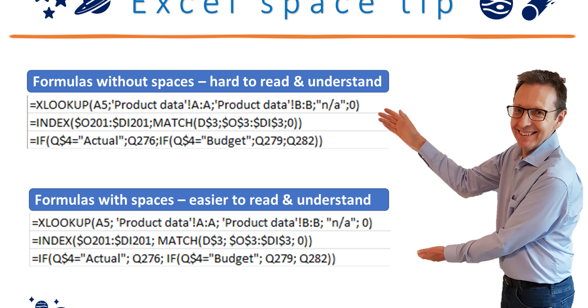 Excel space tip – how2excel – lernen Sie Best Practice, Tipps und Tricks!
